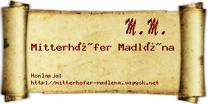 Mitterhöfer Madléna névjegykártya